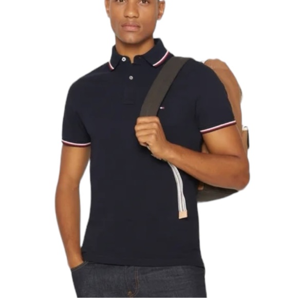 Navy Blue Tommy Hilfiger Polo Shirt (XL) - Picture 3 of 6